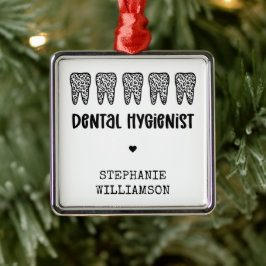 カスタム歯科衛生士レオパード歯 メタルオーナメント