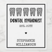 カスタム歯科衛生士レオパード歯 ワインラベル (シングルラベル)