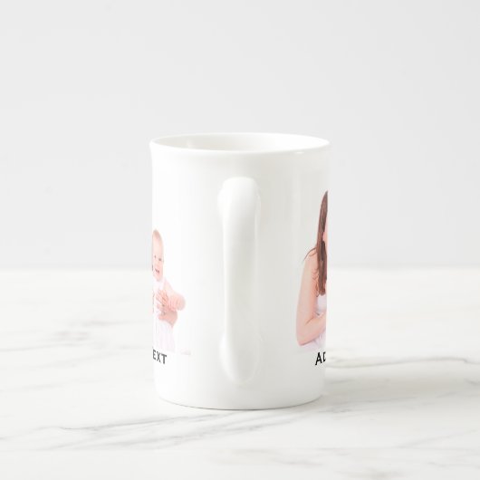 カスタム母の写真パーソナライズされた母の日 ボーンチャイナマグカップ (裏面)