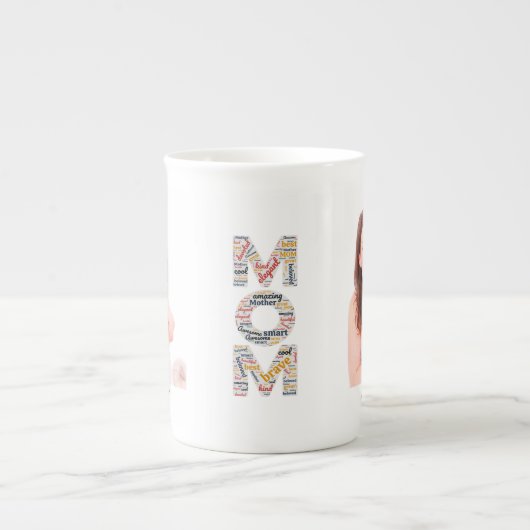 カスタム母の写真パーソナライズされた母の日 ボーンチャイナマグカップ (正面)