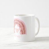 カスタム母の子供の名パーソナライズされた前かわいい虹T- コーヒーマグカップ (正面右)