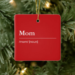 カスタム母の定義モダン赤い休日 セラミックオーナメント