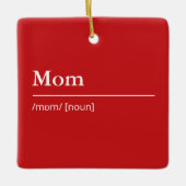 カスタム母の定義モダン赤い休日 セラミックオーナメント (正面)
