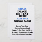 カスタム母の日のカード – パーソナライズされた Mom Gift 招待状 (正面/裏面)