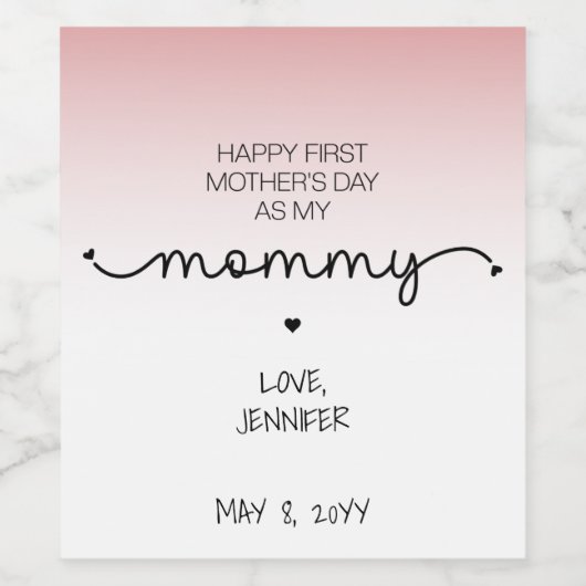 カスタム母の日の新しい母の形見プレゼント ワインラベル (シングルラベル)