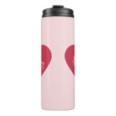 カスタム母の日の贈り物 – ソフトピンク&赤いハート タンブラー (正面)