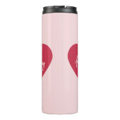 カスタム母の日の贈り物 – ソフトピンク&赤いハート タンブラー (裏面)