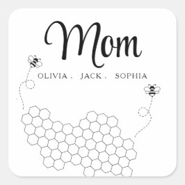 カスタム母の日の贈り物Bee スクエアシール