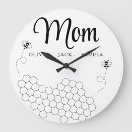 カスタム母の日の贈り物Bee ラージ壁時計