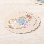 カスタム母の日ティーパーティーお気に入りボックスナプキンス ペーパーコースター (アングル)