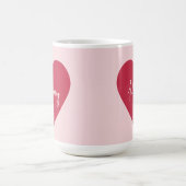 カスタム母の日マグカップ – ソフトピンク&赤いハート コーヒーマグカップ (中央)