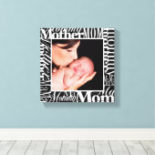 カスタム母の日ワードコラージュ写真 キャンバスプリント (インサイチュ (ウッドフロア))