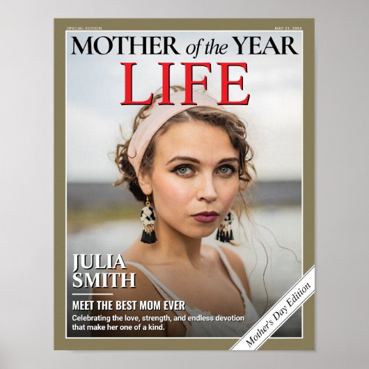 カスタム母の日誌カバー、母への贈り物 ポスター (正面)