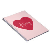 カスタム母の日 – ソフトピンク&赤いハート | ノートブック (右側)