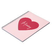 カスタム母の日 – ソフトピンク&赤いハート | ノートブック (左側)