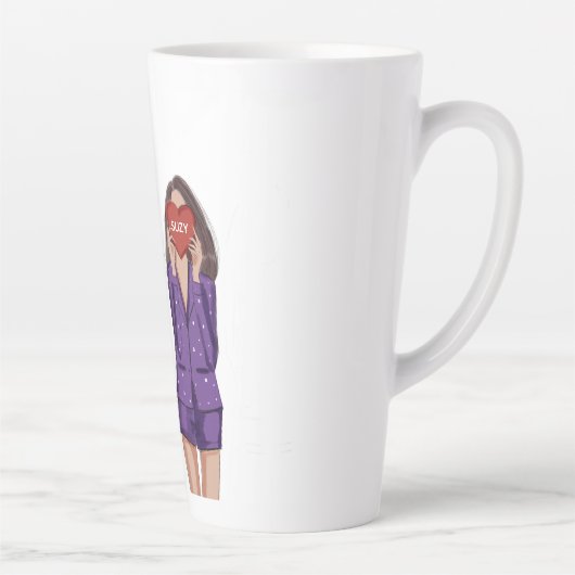 カスタム母，母，娘，母の日，贈り物， カフェラテマグ (右)