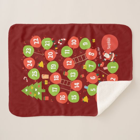 カスタム毛布ギフトボードゲームのスライドとラダー シェルパブランケット (正面(横))