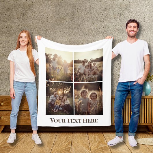 カスタム毛布コラージュパーソナライズされた写真 フリースブランケット
