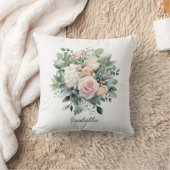 カスタム水かわいらし色ユーカリバラフローラ クッション (ブランケット)