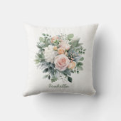 カスタム水かわいらし色ユーカリバラフローラ クッション (裏面)