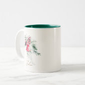 カスタム水の色のスクリプモダントの離れクリスマス ツートーンマグカップ (正面左)