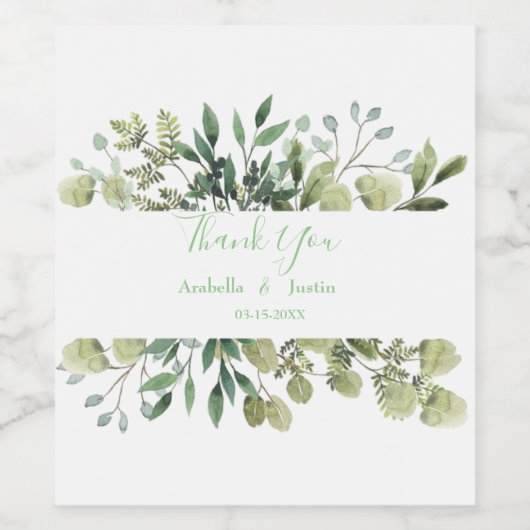 カスタム水の色の離れ白の結婚ありがとう ワインラベル (シングルラベル)