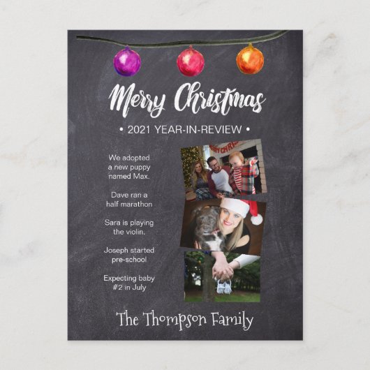 カスタム水の色,クリスマスニュースレター,写真 シーズンポストカード (正面)