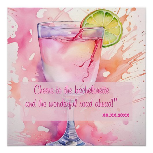 カスタム水カラートーストバチェロレッテ ポスター (正面)