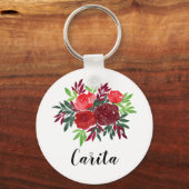 カスタム水カラーバラボタンKeychain キーホルダー (正面)