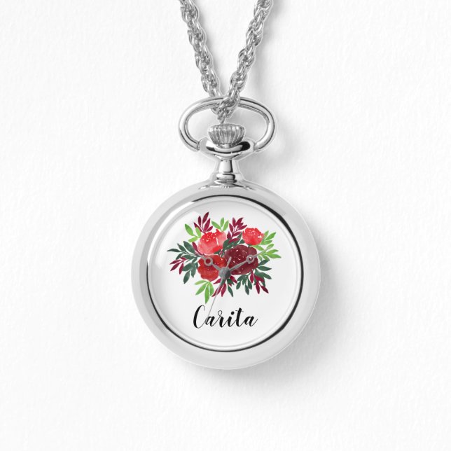 カスタム水カラーバラ巻き付けウォッチ 腕時計 (正面)