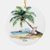 カスタム水カラービーチ セラミックオーナメント (正面)