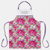 カスタム水カラー明るい赤紫色開花 エプロン (正面)
