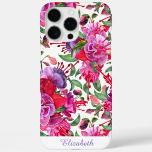 カスタム水カラー明るい赤紫色開花 iPhone 16 PRO MAXケース
