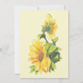 カスタム水彩ひまわり園花 招待状 (正面)