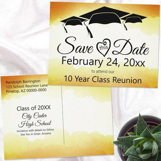 カスタム水彩クラス懇親会日付の保存 ポストカード