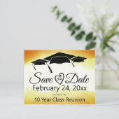 カスタム水彩クラス懇親会日付の保存 ポストカード (スタンド正面)