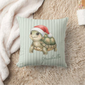 カスタム水彩クリスマストカゲサンタ帽 クッション (ブランケット)