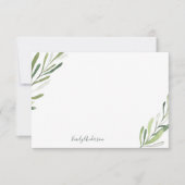 カスタム水彩グリーナリーノートカード ノートカード (正面)