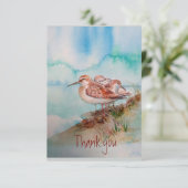 カスタム水彩サンドパイパーショアビーチバードアート サンキューカード (スタンド正面)
