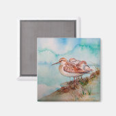 カスタム水彩サンドパイパーショアビーチバードアート マグネット (正面/裏面)