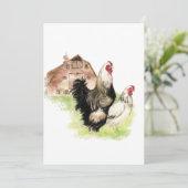 カスタム水彩チキン農業 招待状 (スタンド正面)