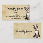 カスタム水彩ハッピードッグアニマルペットおもしろい 名刺 (正面/裏面)