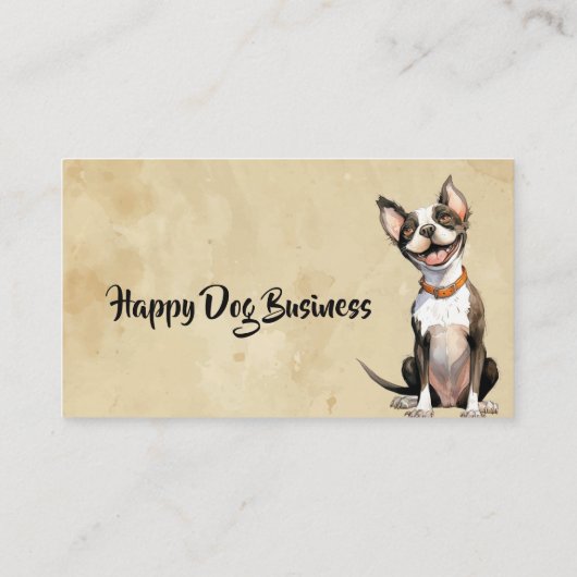 カスタム水彩ハッピードッグアニマルペットおもしろい 名刺 (裏面)