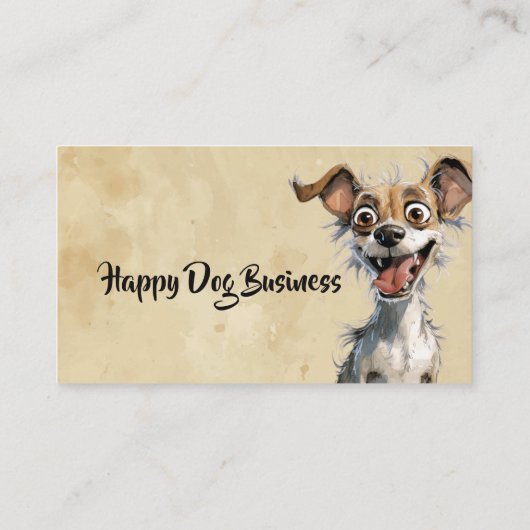 カスタム水彩ハッピードッグアニマルペットおもしろい 名刺 (裏面)