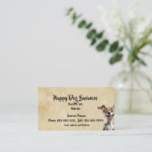 カスタム水彩ハッピードッグアニマルペットおもしろい 名刺 (スタンド正面)