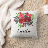 カスタム水彩バラ名枕 クッション (ブランケット)