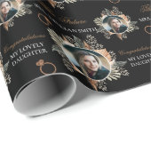 カスタム水彩フローラブライダルシャワー ラッピングペーパー (ロールコーナー)