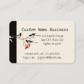 カスタム水彩マグパイガーデンバードアート 名刺 (正面)