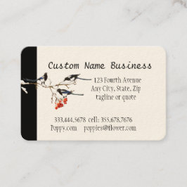 カスタム水彩マグパイガーデンバードアート 名刺