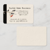 カスタム水彩マグパイガーデンバードアート 名刺 (正面/裏面)